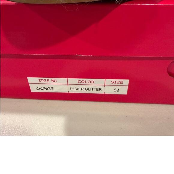 Dream Pairs Chunkle Silver Glitter Block Heel Women’s 8.5 Ankle Strap Party Y2K - Picture 2 of 6